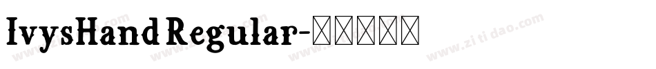 IvysHand Regular字体转换